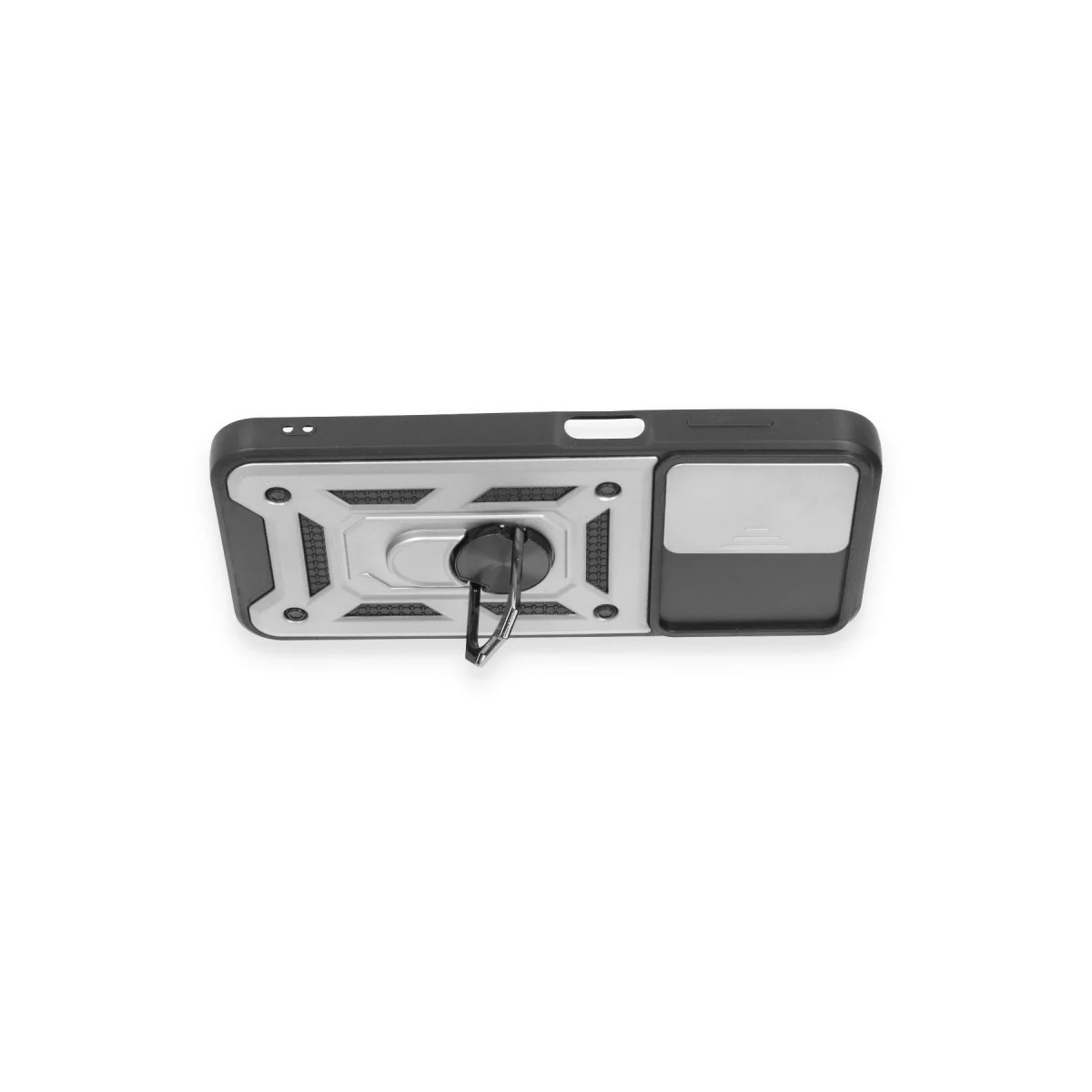 Samsung Galaxy M14 5g Kılıf Pars Lens Yüzüklü Silikon - Gümüş görsel 3