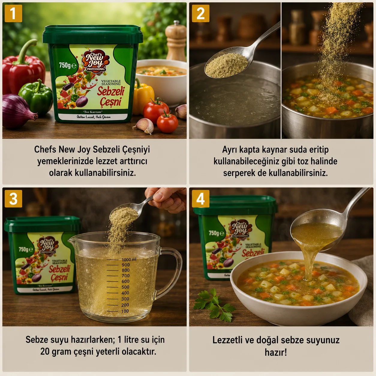 Sebzeli Çeşni 4500 G X 2 Adet - 1 Koli (Koli Bazlı Avantaj Paketi) görsel 5