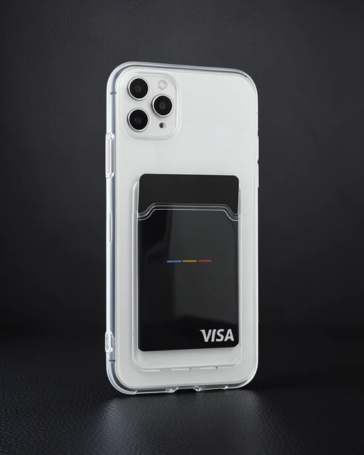Apple İphone 11 Pro Max Kılıf Kart Şeffaf Silikon - Şeffaf