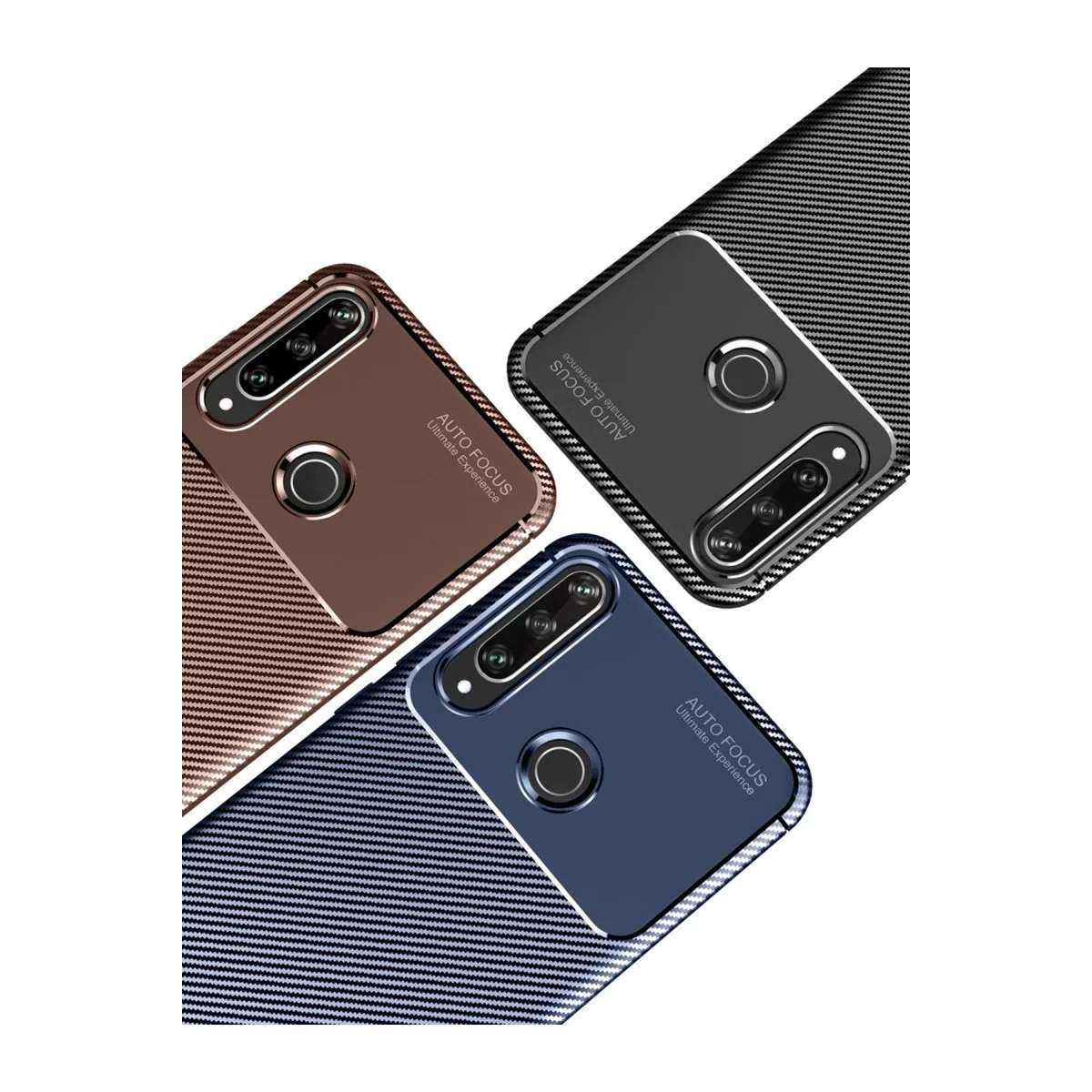 Huawei Y6p Kılıf Auto Focus Karbon Kapak - Lacivert görsel 3