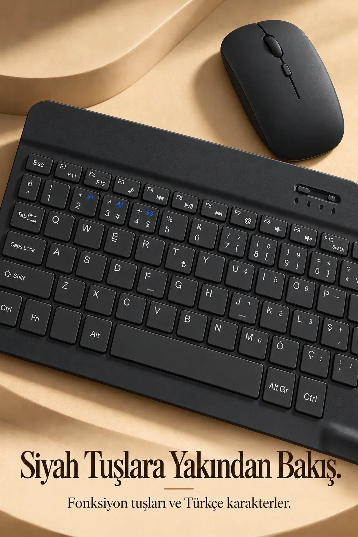 Bluetooth Klavye Mouse Seti Türkçe Tuş Dizilimli Beyaz görsel 5