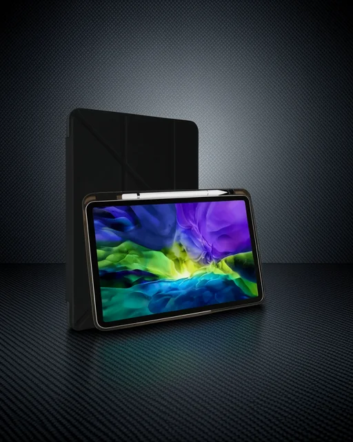 Apple İpad Pro 11 (2024) Kılıf Kalemlikli Mars Tablet Kılıfı - Siyah