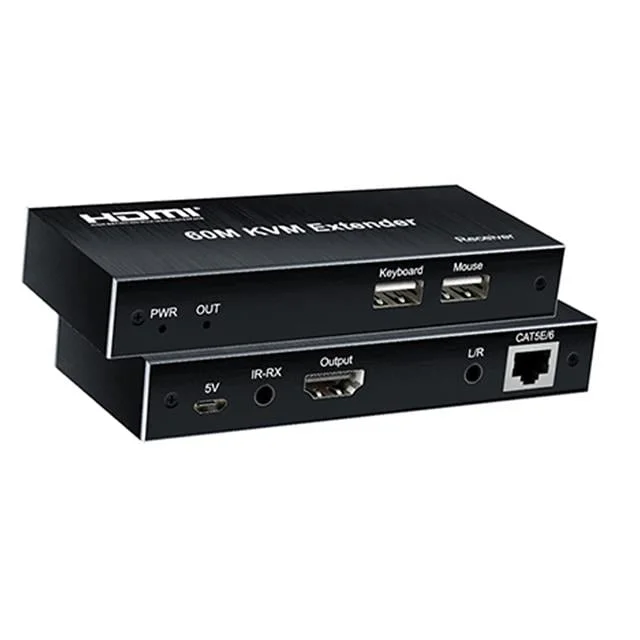 Novacom NVC-KVM60 4K 60 Metre HDMI+USB+IR To Cat6 Kvm Extender görsel 2
