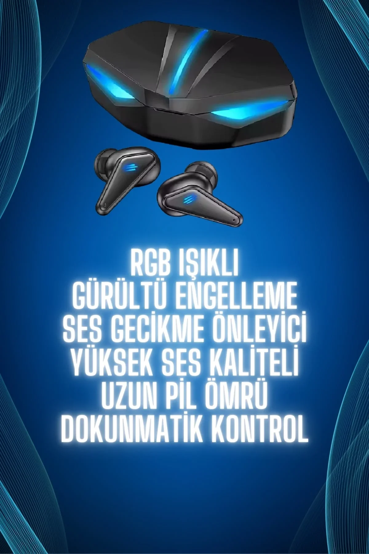 Bluetooth Kulaklık Oyuncu Kulaklığı RGB Işıklı Oyunlarda Düşük Gecikme görsel 2
