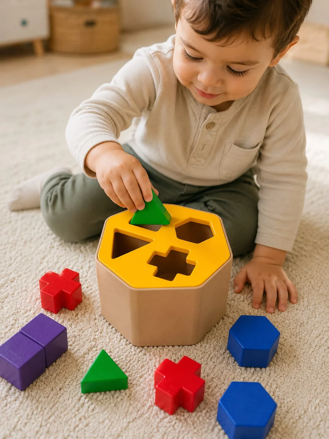 3D Baskı Montessori Şekil Eşleştirme Kutusu - Eğitici Geometrik Zekâ Oyuncağı görsel 2
