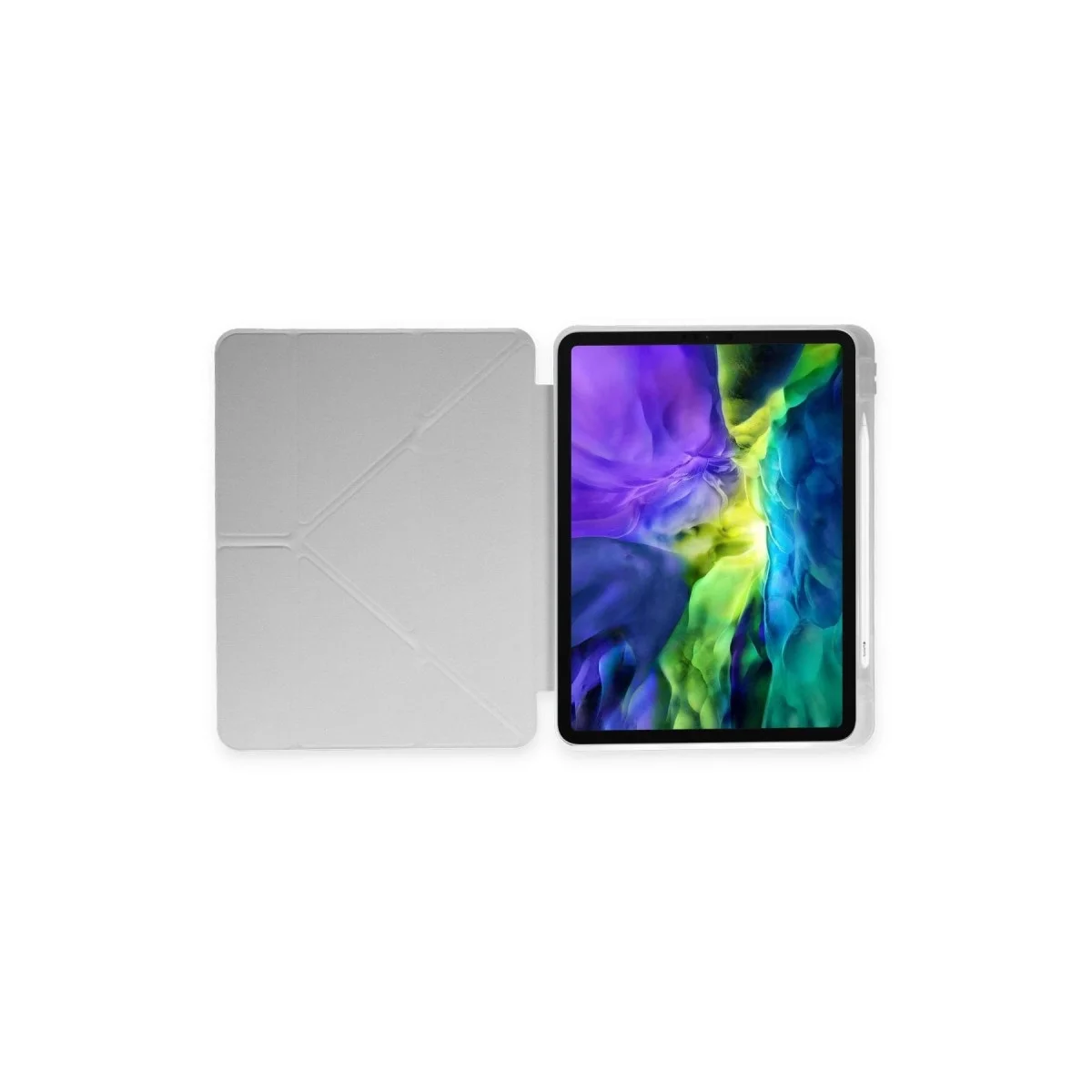 Apple İpad 9.7 (2018) Kılıf Kalemlikli Mars Tablet Kılıfı - Gri görsel 5