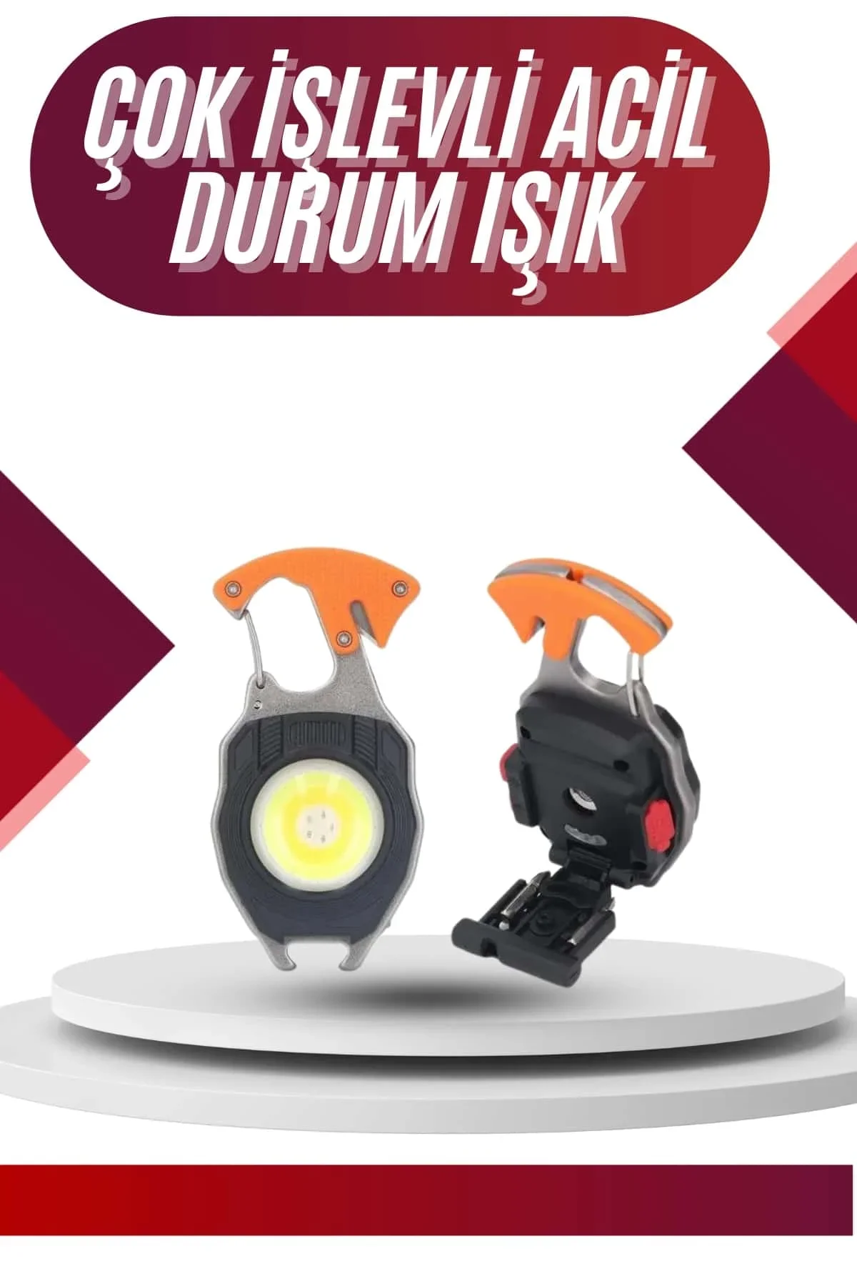 7 Modlu ni Led Lamba Anahtarlık USB Şarjlı Kamp İçin Taşınabilir