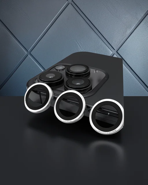 Apple İphone 15 Pro Raze Metal Kamera Lens - Gümüş