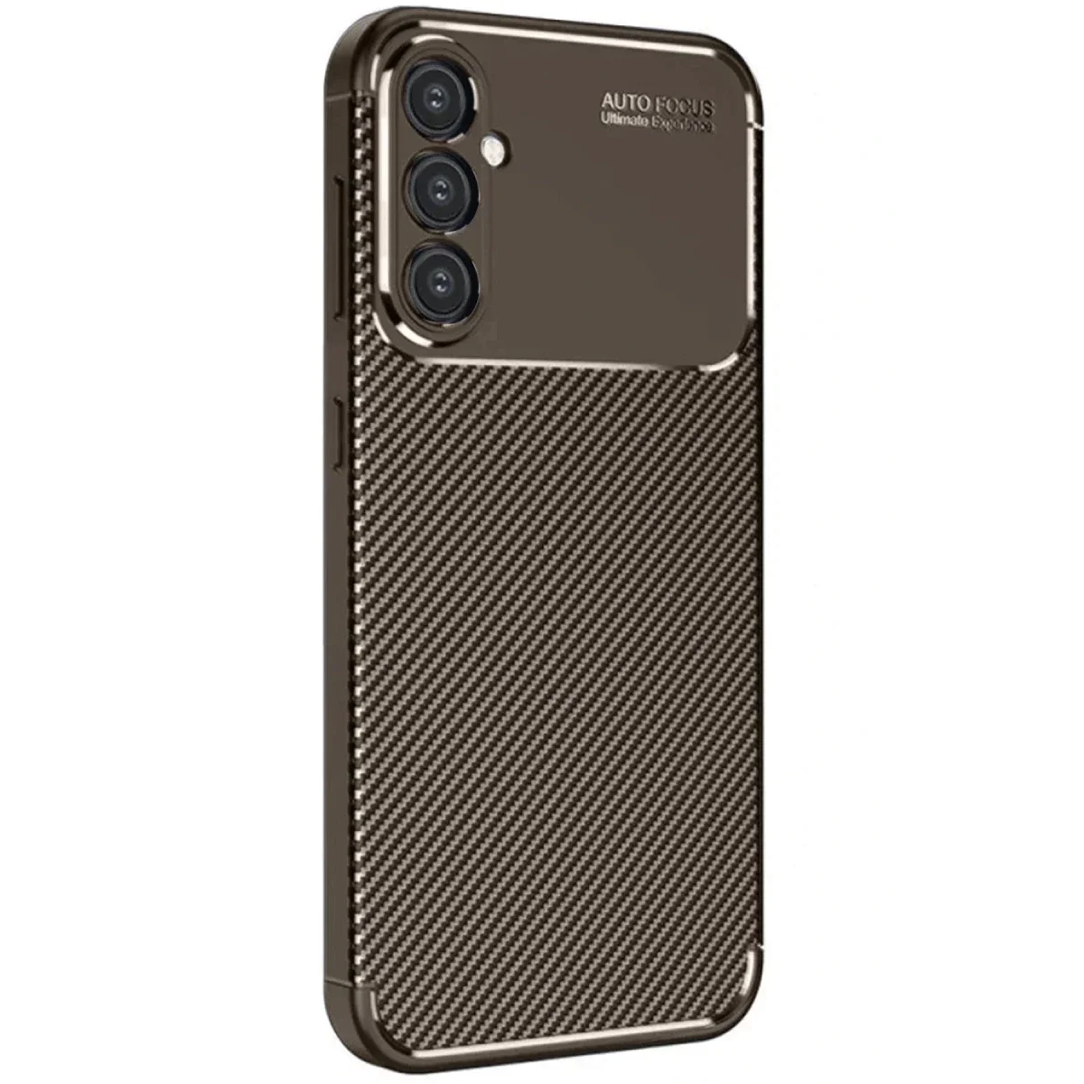 Samsung Galaxy S25 Plus Kılıf Auto Focus Karbon Kapak - Kahverengi görsel 2