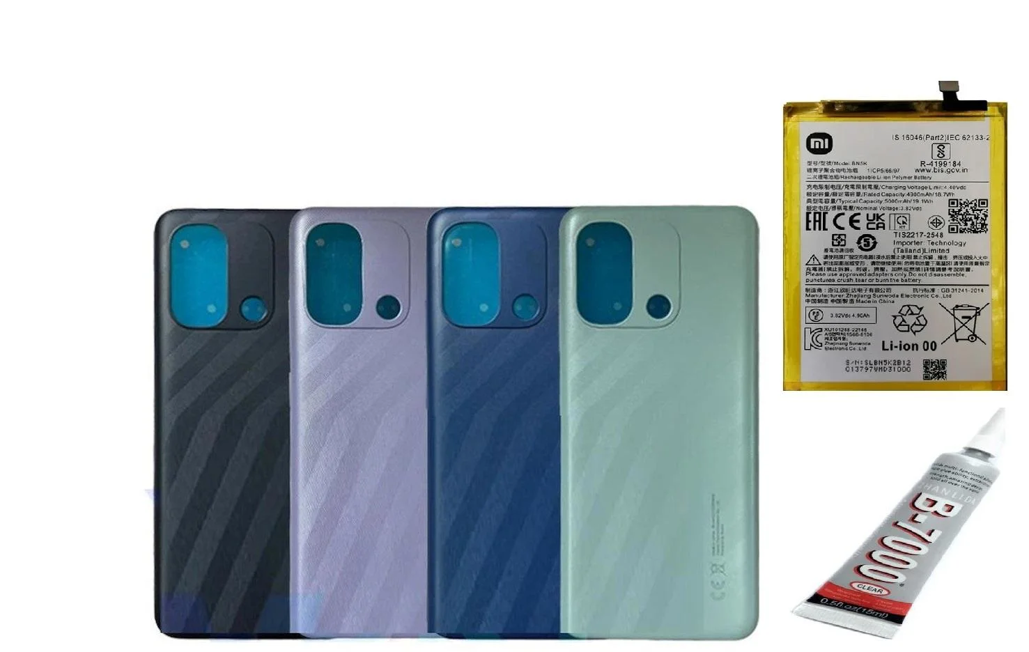 Redmi 12C Arka Batarya Kapağı,batarya Ve B7000 Ya görsel 3