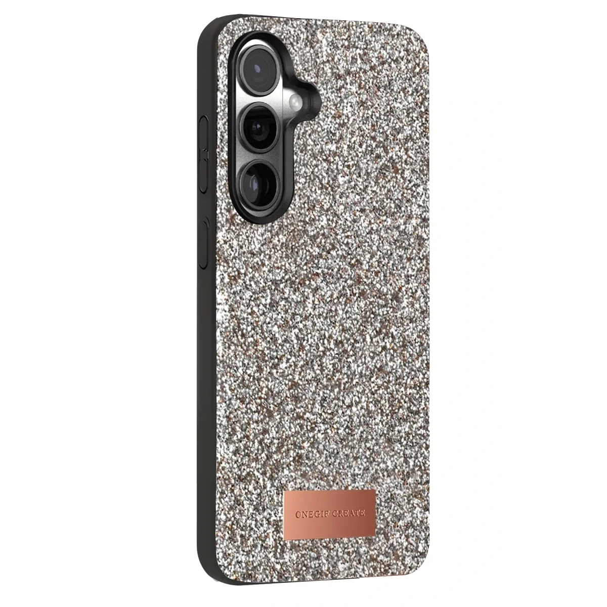 Onegif Samsung Galaxy S25 Plus Bright Simli Kapak - Gümüş görsel 3