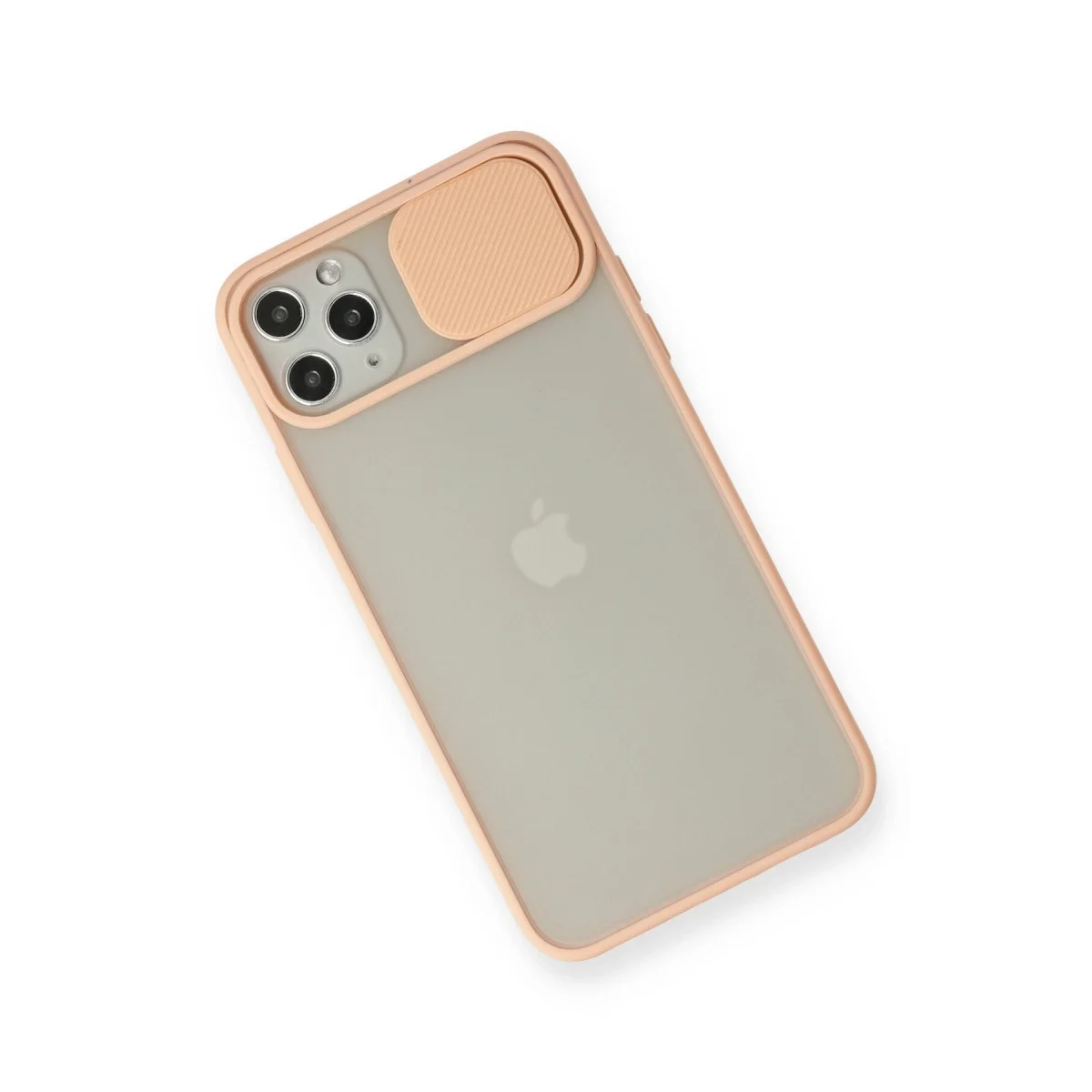 Apple İphone 11 Pro Max Kılıf Palm Buzlu Kamera Sürgülü Silikon - Pembe görsel 3
