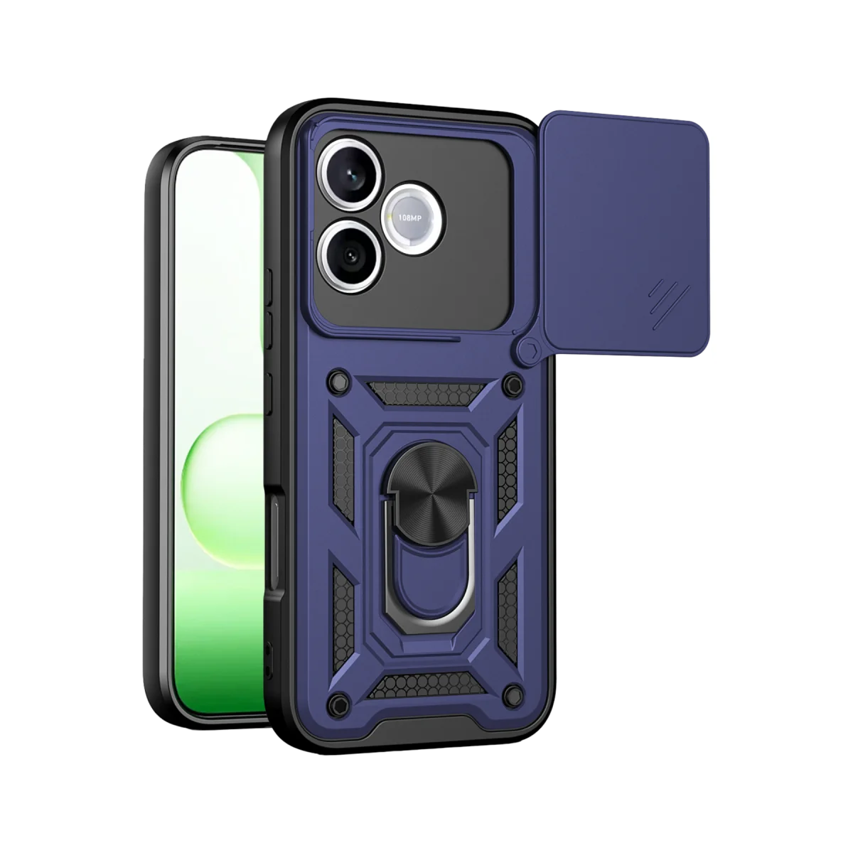 Huawei Honor 600 Lite Pars Lens Yüzüklü Silikon - Lacivert