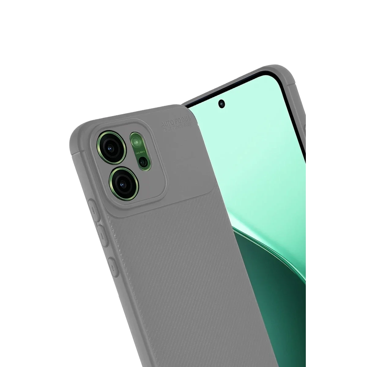 Oppo Reno 14 Auto Focus Karbon Kapak - Gri görsel 2