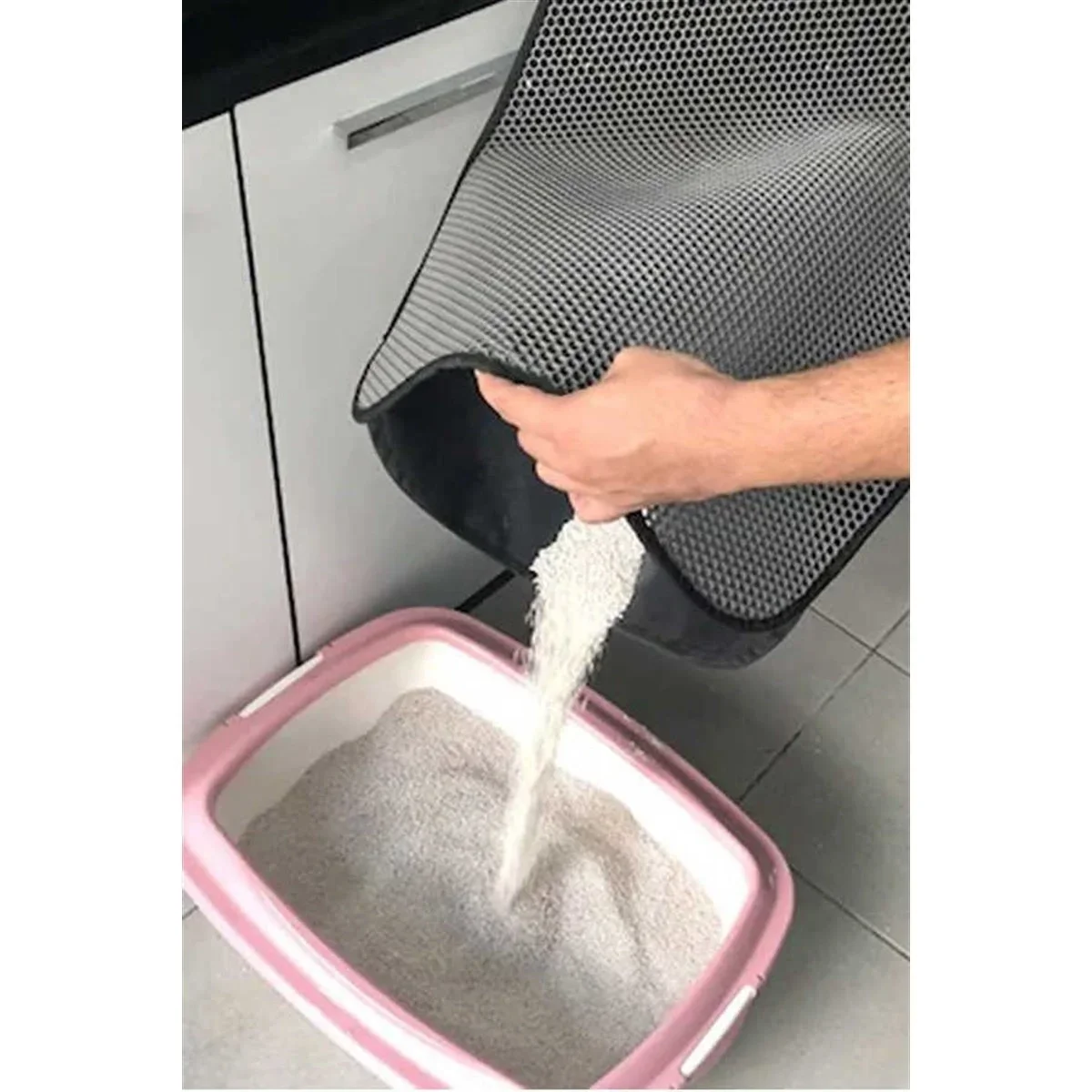 Kedi Tuvalet Önü Kum Toplayıcı Tezleyici Elekli Paspas görsel 7