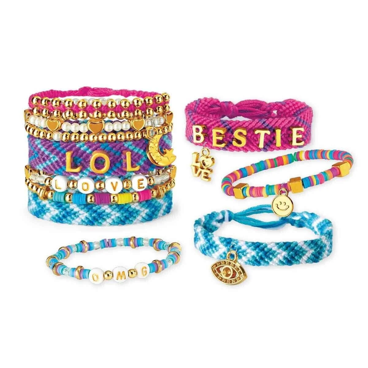 00065625 Sun-cza-hobi Set Shımmer N Sparkle Sparklıng A To Z Fashıon Bracelets görsel 3