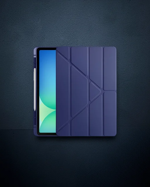 Apple İpad Pro 13 (2024) Kılıf Kalemlikli Hugo Tablet Kılıfı - Lacivert