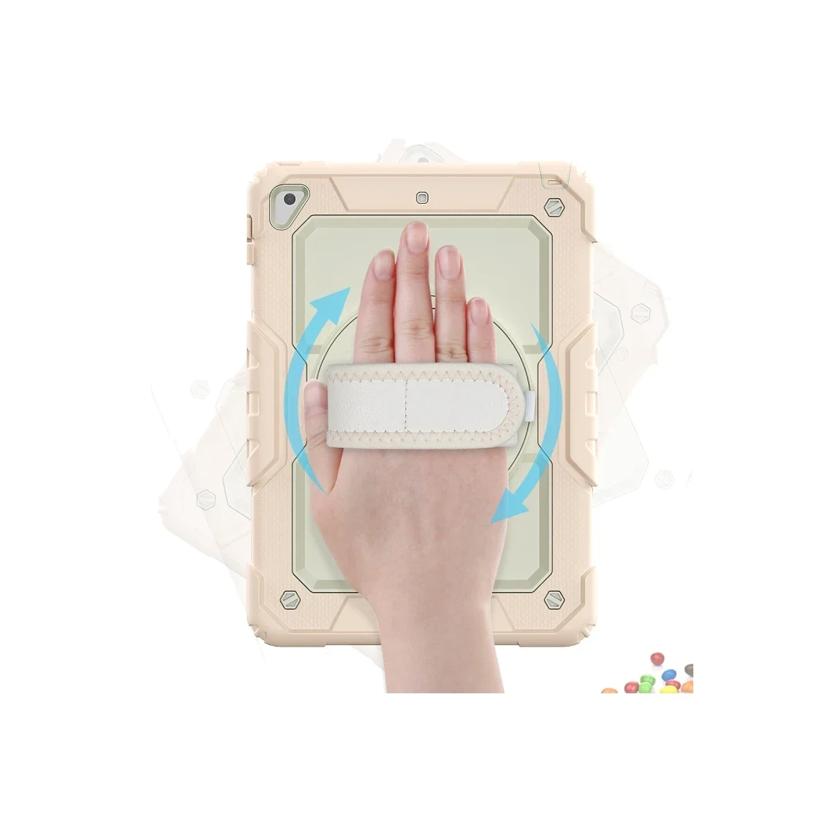 Apple iPad 5 Air 9.7 Kılıf Strap New Tablet Kapak - Pembe görsel 3