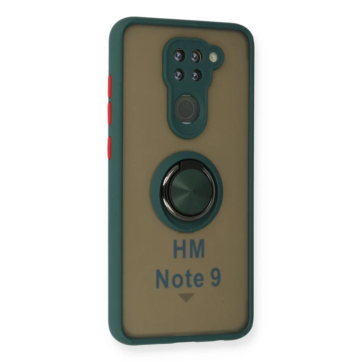 Xiaomi Redmi Note 9 Kılıf Montreal Yüzüklü Silikon Kapak - Yeşil görsel 2
