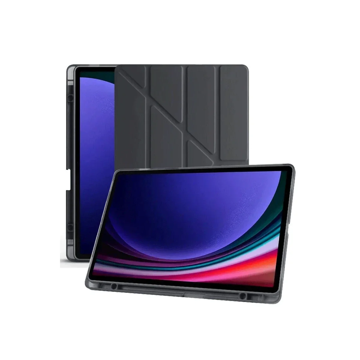 Samsung Galaxy X510 Tab S9 FE 11 Kılıf Kalemlikli Mars Tablet Kılıfı - Siyah görsel 4