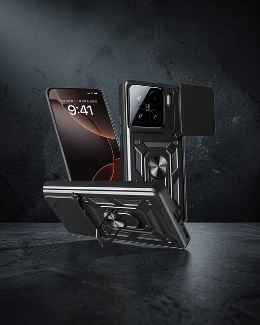 Xiaomi Mi 15 Kılıf Pars Lens Yüzüklü Silikon - Siyah