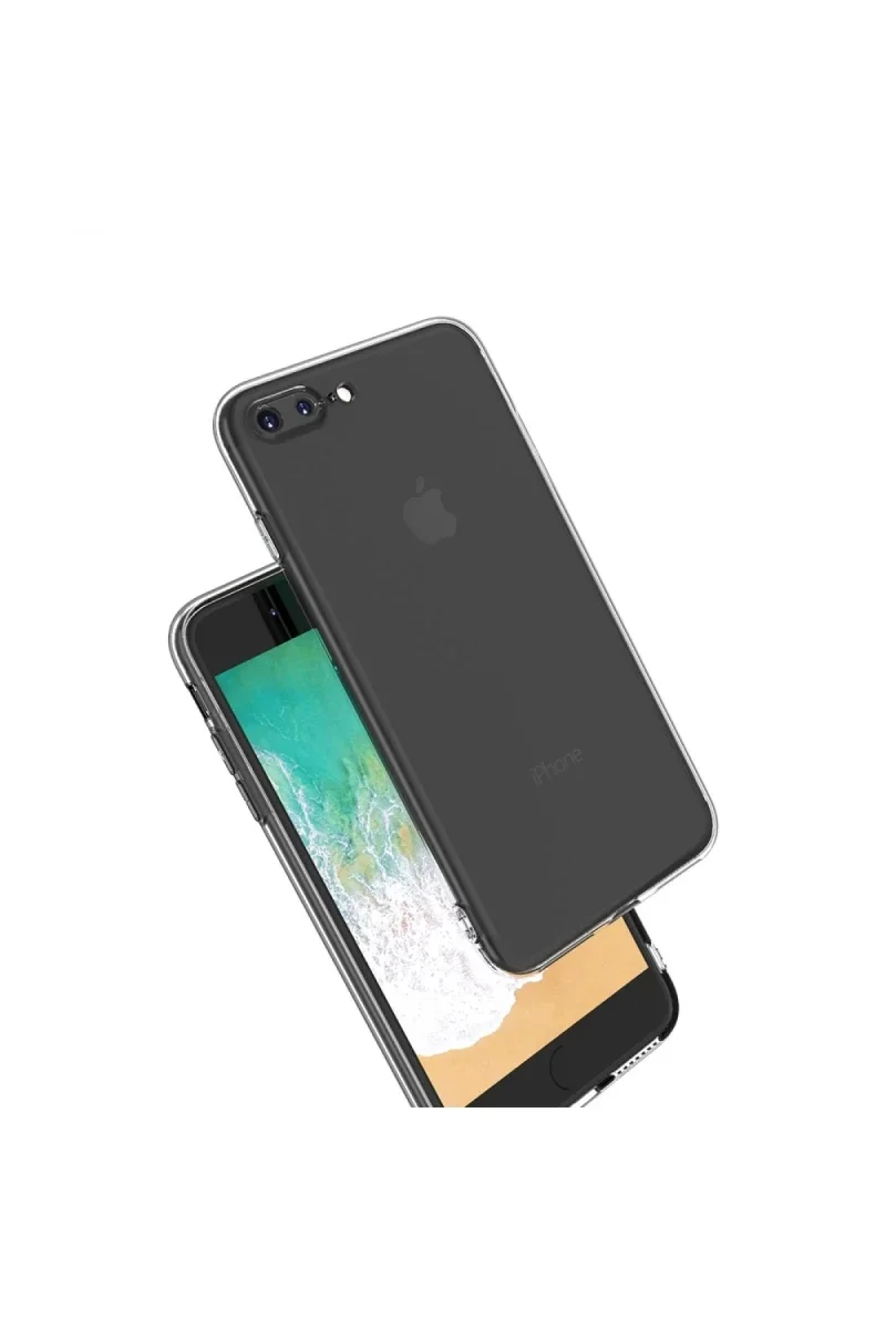 Apple iPhone 8 Plus Kılıf Deluxe 2mm Şeffaf Silikon görsel 2
