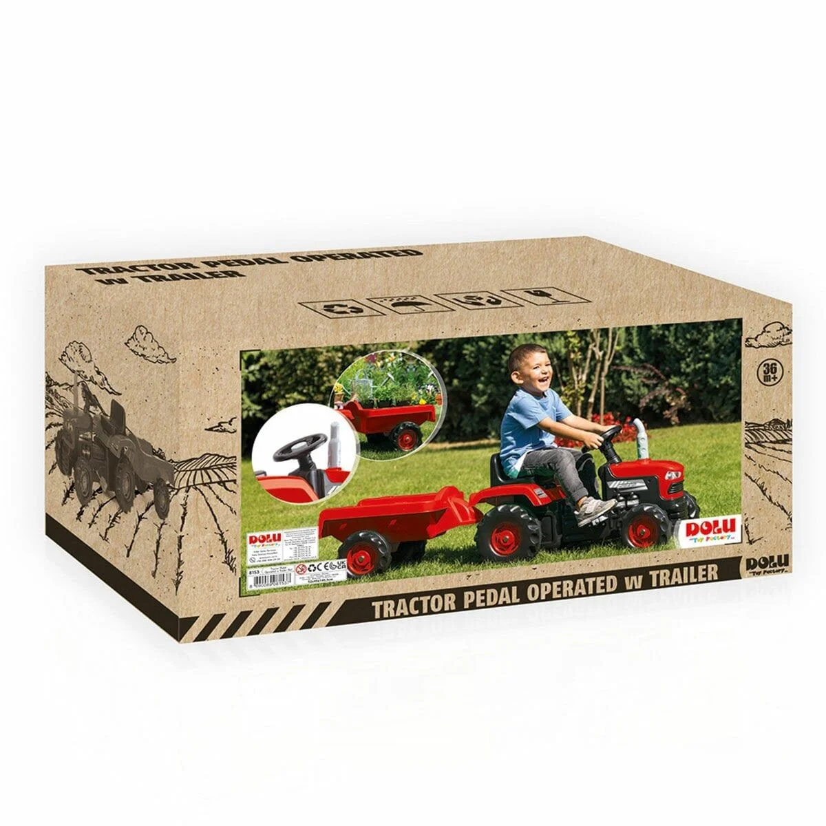 8153 Römorklu Pedallı Traktör -Dolu görsel 2