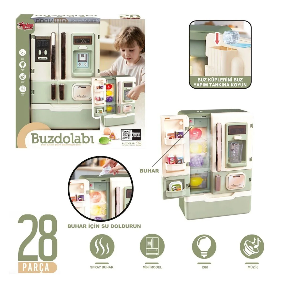 VRD10650 Işıklı Ve Sesli Aksesuarlı Buzdolabı görsel 2
