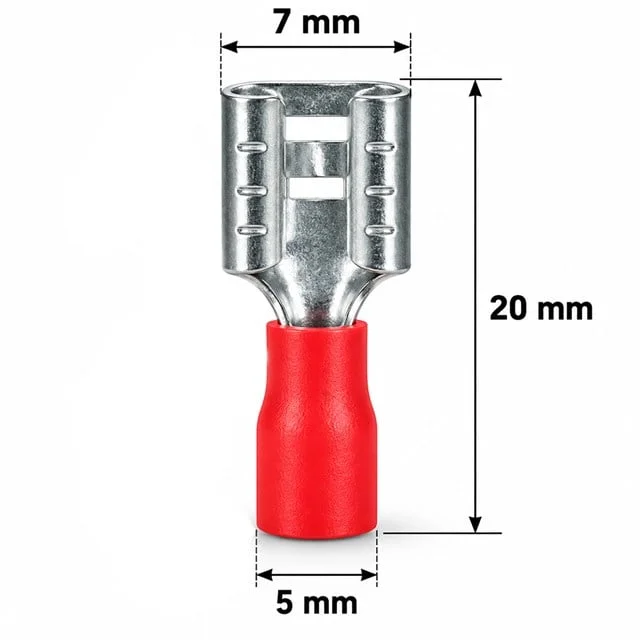 PM-39067 0,5-1,5mm2 Kesit 20x7x5mm Soket Kırmızı İzoleli Kablo Pabucu (100’lü Paket) görsel 2