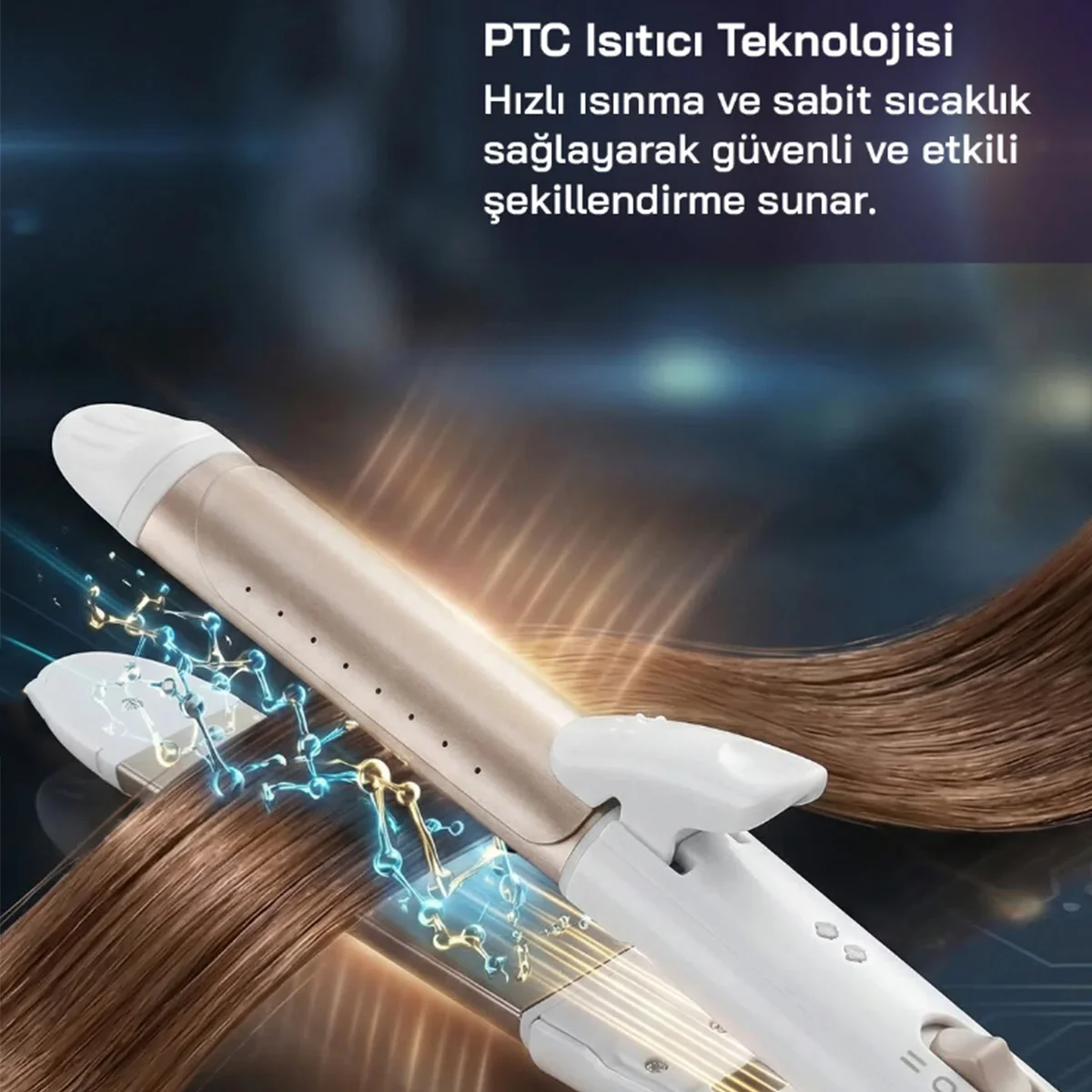 Seramik Kaplamalı Saç Düzleştirici - 180°C, 2 Kademe görsel 3
