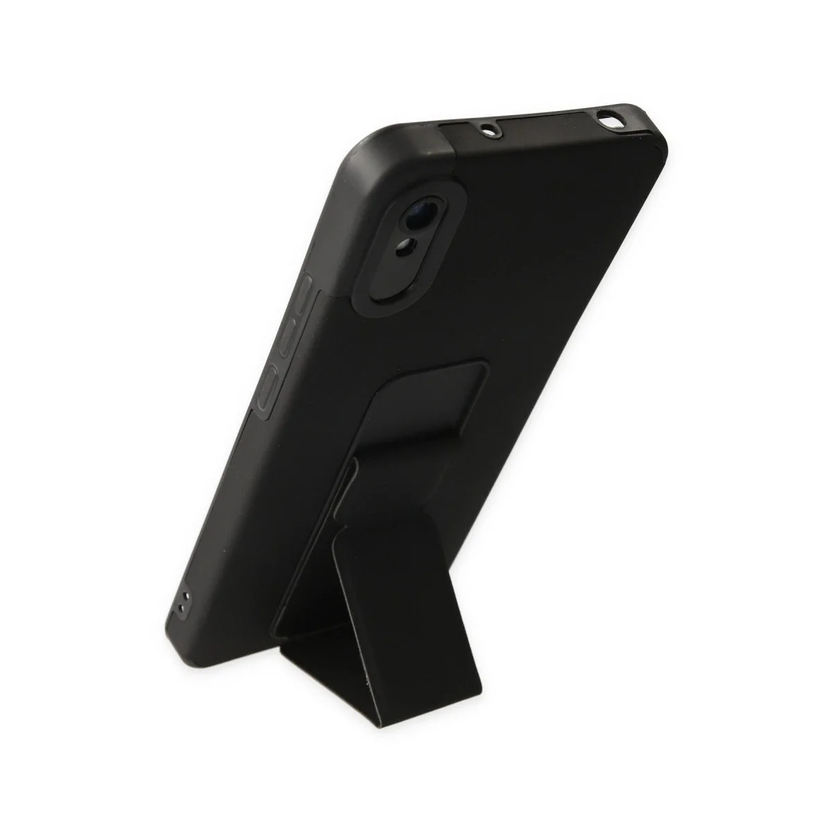 Xiaomi Redmi 9a Kılıf Mega Standlı Silikon - Siyah görsel 3
