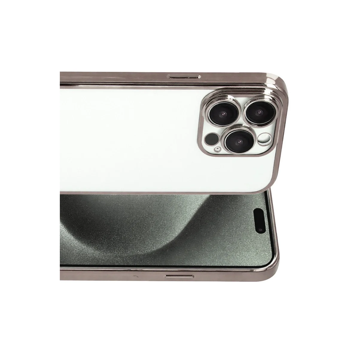 Apple İphone 15 Pro Max Razer Lensli Silikon - Titan Gri görsel 2