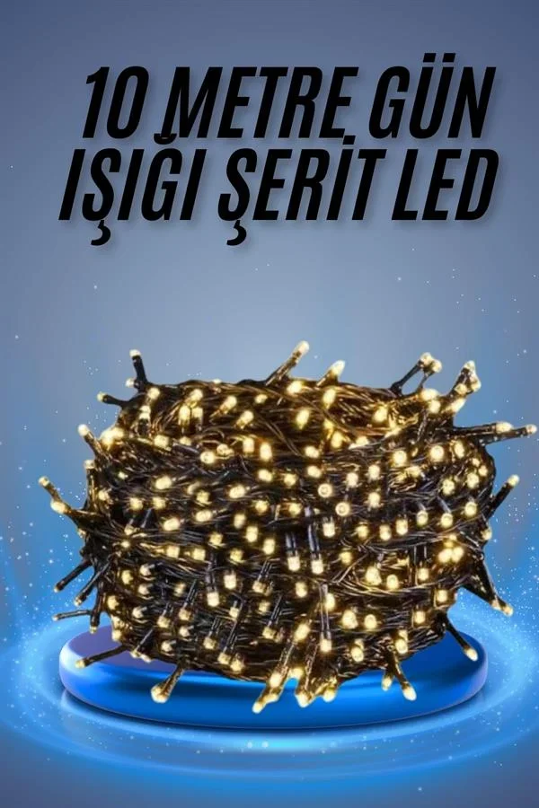 Led Işık Ağaç Süsleme Ampüllü Dekoratif Aydınlatma 10 Metre Gün Işığı görsel 2