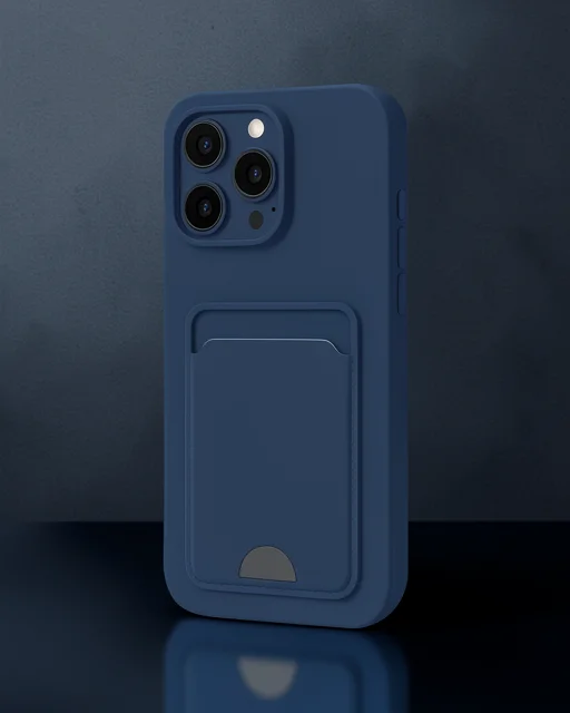 Apple İphone 16 Plus Kılıf Kelvin Kartvizitli Silikon - Lacivert
