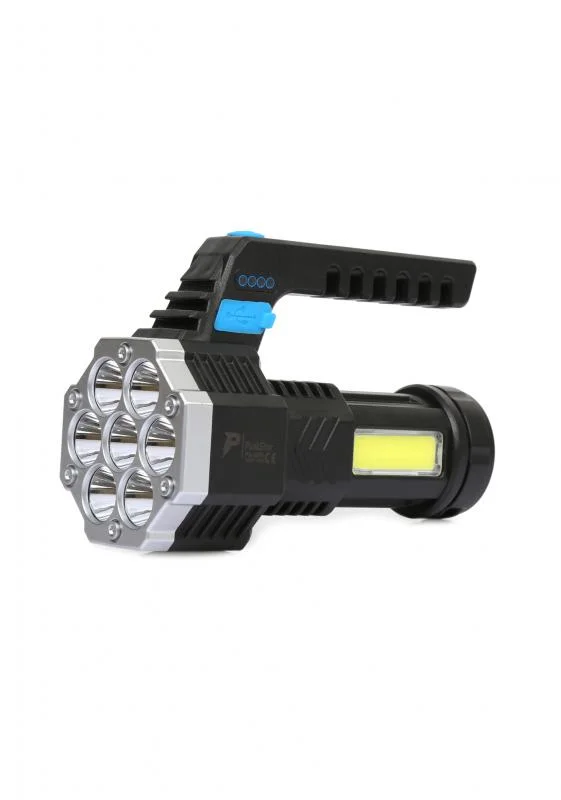 PS-3879 7*XPE + COB LED USB Şarjlı Göstergeli El Feneri