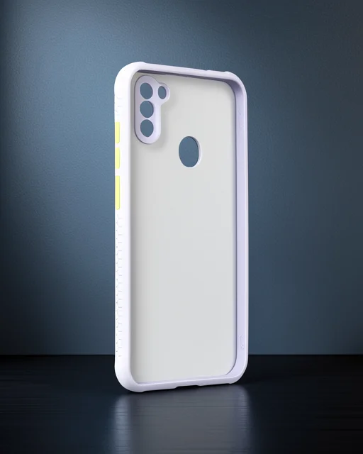 Samsung Galaxy A11 Kılıf Miami Şeffaf Silikon - Lila