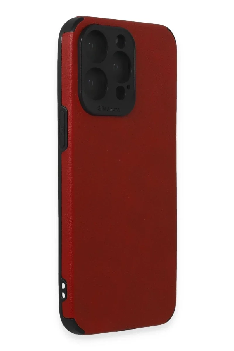 Apple iPhone 15 Pro Kılıf Loop Deri Silikon - Kırmızı görsel 2