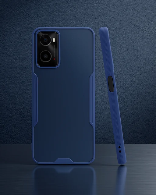Oppo A96 Kılıf Platin Silikon - Lacivert