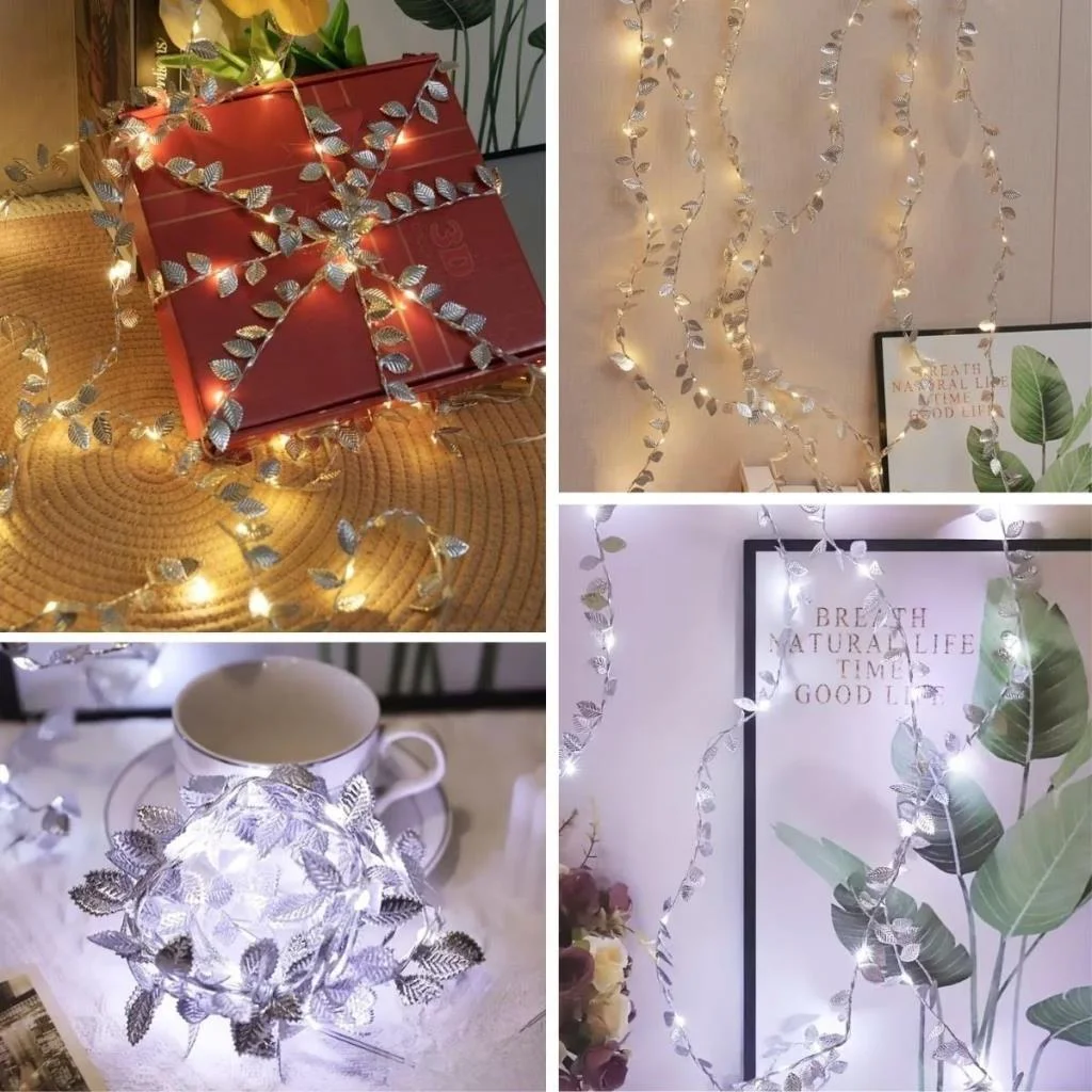 3 Metre Yaldızlı Gümüş LED Işık – Dekoratif Ortam ve Aydınlatması görsel 2