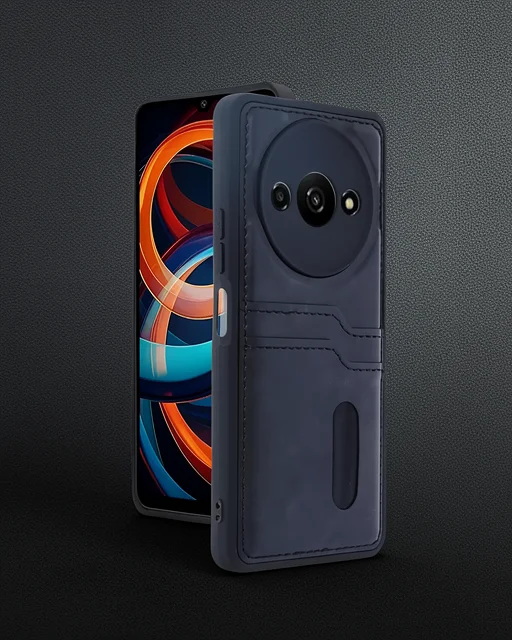 Xiaomi Redmi A3 4g Kılıf Sara Kartvizitli Deri Kılıf - Siyah