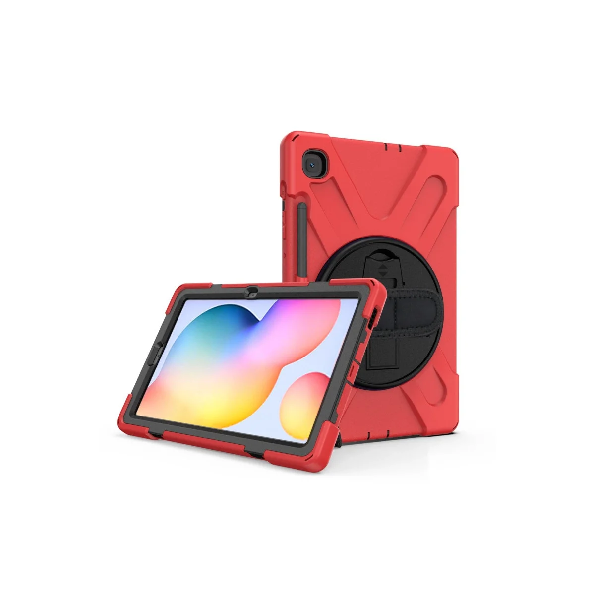 Samsung Galaxy P610 Tab S6 Lite 10.4 Kılıf Amazing Tablet Kapak - Kırmızı görsel 4