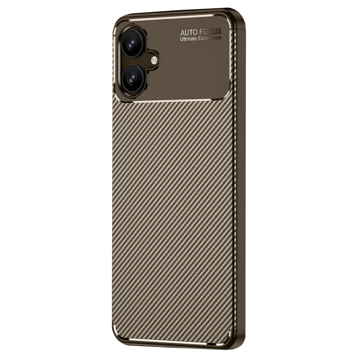 Samsung Galaxy A06 Kılıf Auto Focus Karbon Kapak - Kahverengi görsel 2