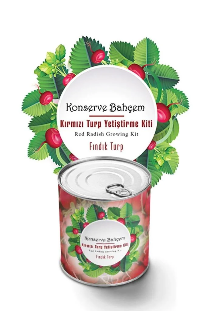 Konserve Bahçem Evde Konservede Fındık Turp Yetiştirme Kiti görsel 3