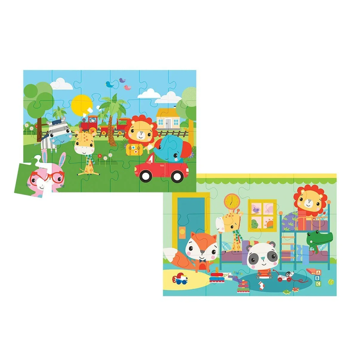 13406 KS Fisher-Price Baby Puzzle - Railway & Bedtime / 12+24 Parça Puzzle / +4 yaş görsel 2