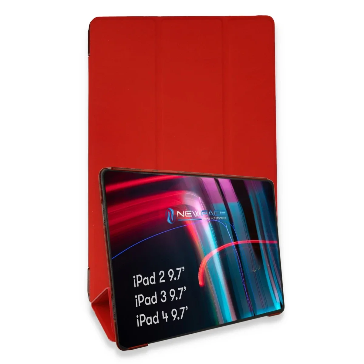Apple iPad 4 9.7 Kılıf Tablet Smart Kılıf - Kırmızı