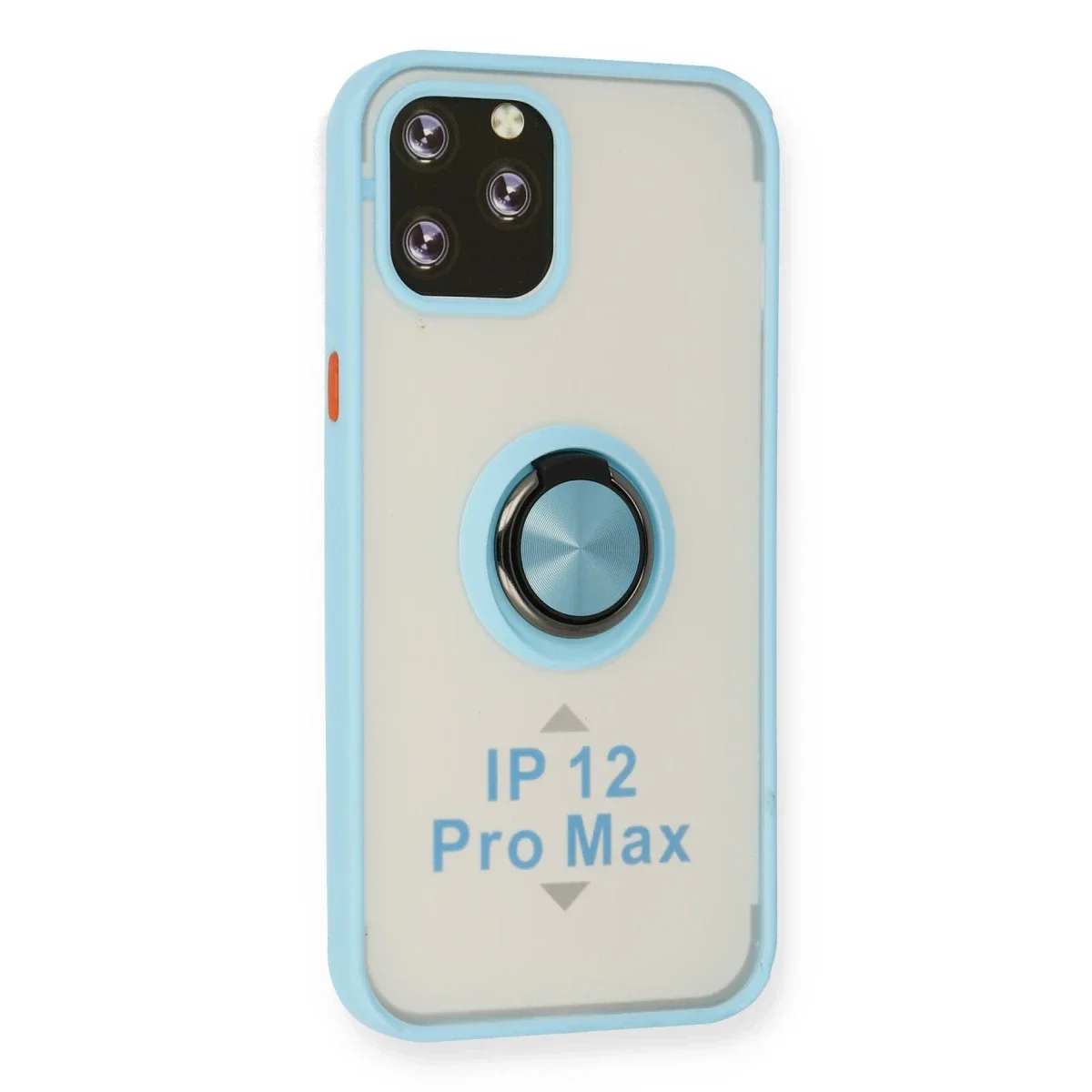 Apple iPhone 12 Pro Max Kılıf Montreal Yüzüklü Silikon Kapak - Buz Mavi görsel 2