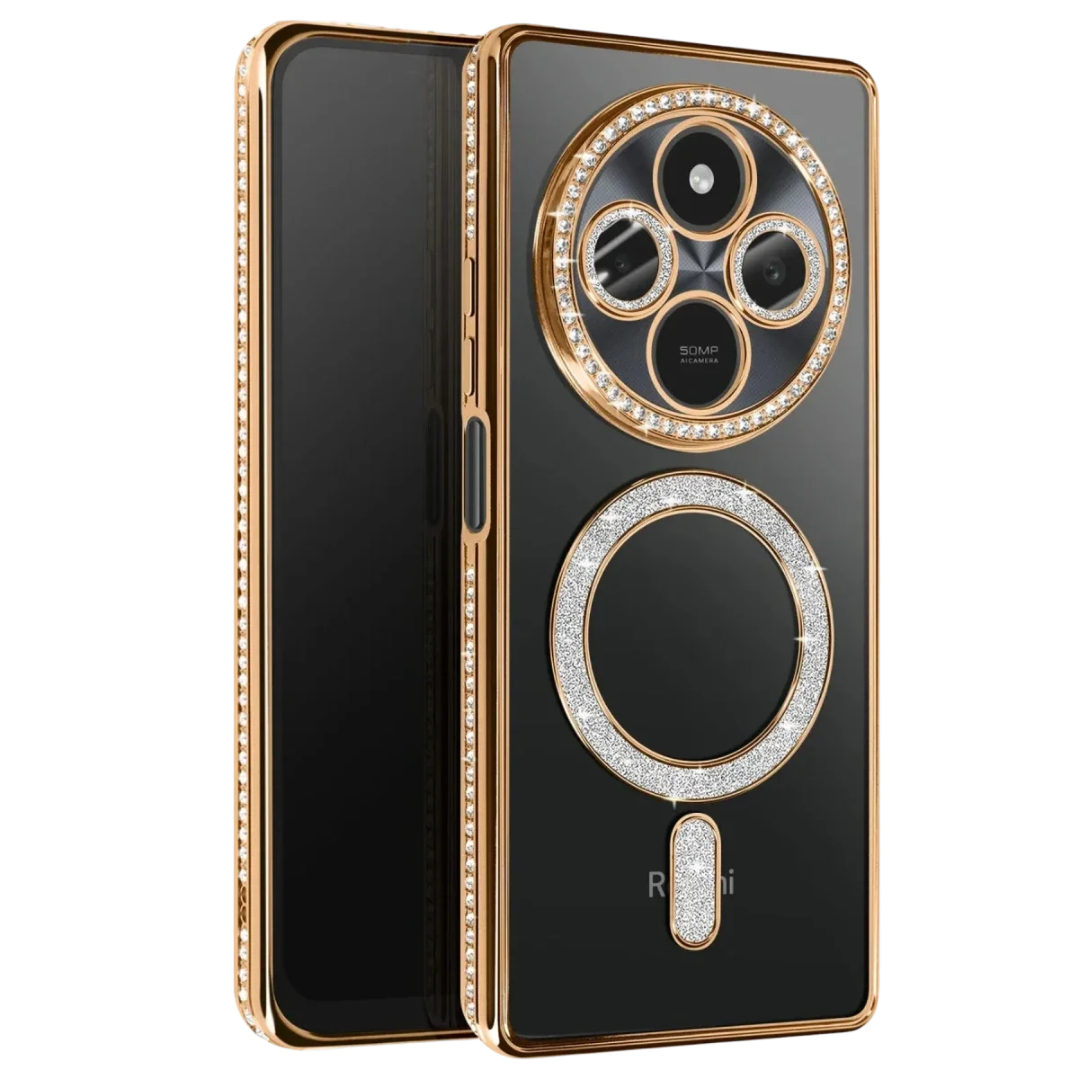 Xiaomi Redmi 14C Joke Simli Magneticsafe Kılıf - Gold