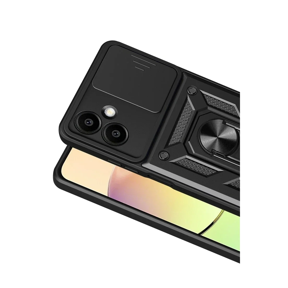 Samsung Galaxy A07 4G Pars Lens Yüzüklü Silikon - Siyah görsel 2