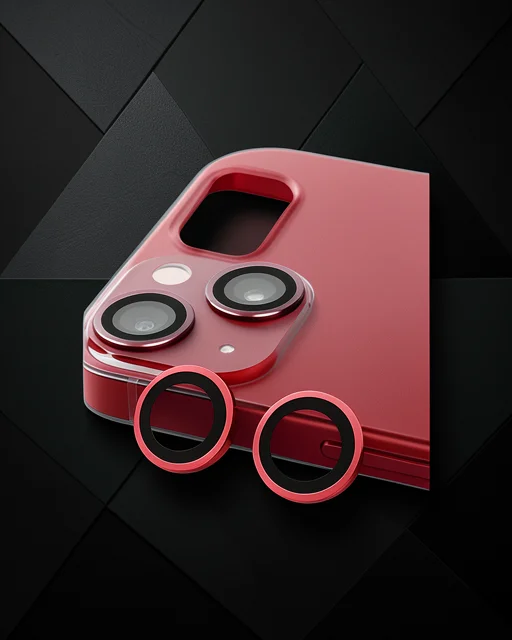 Apple İphone 13 Mini Raze Metal Kamera Lens - Kırmızı