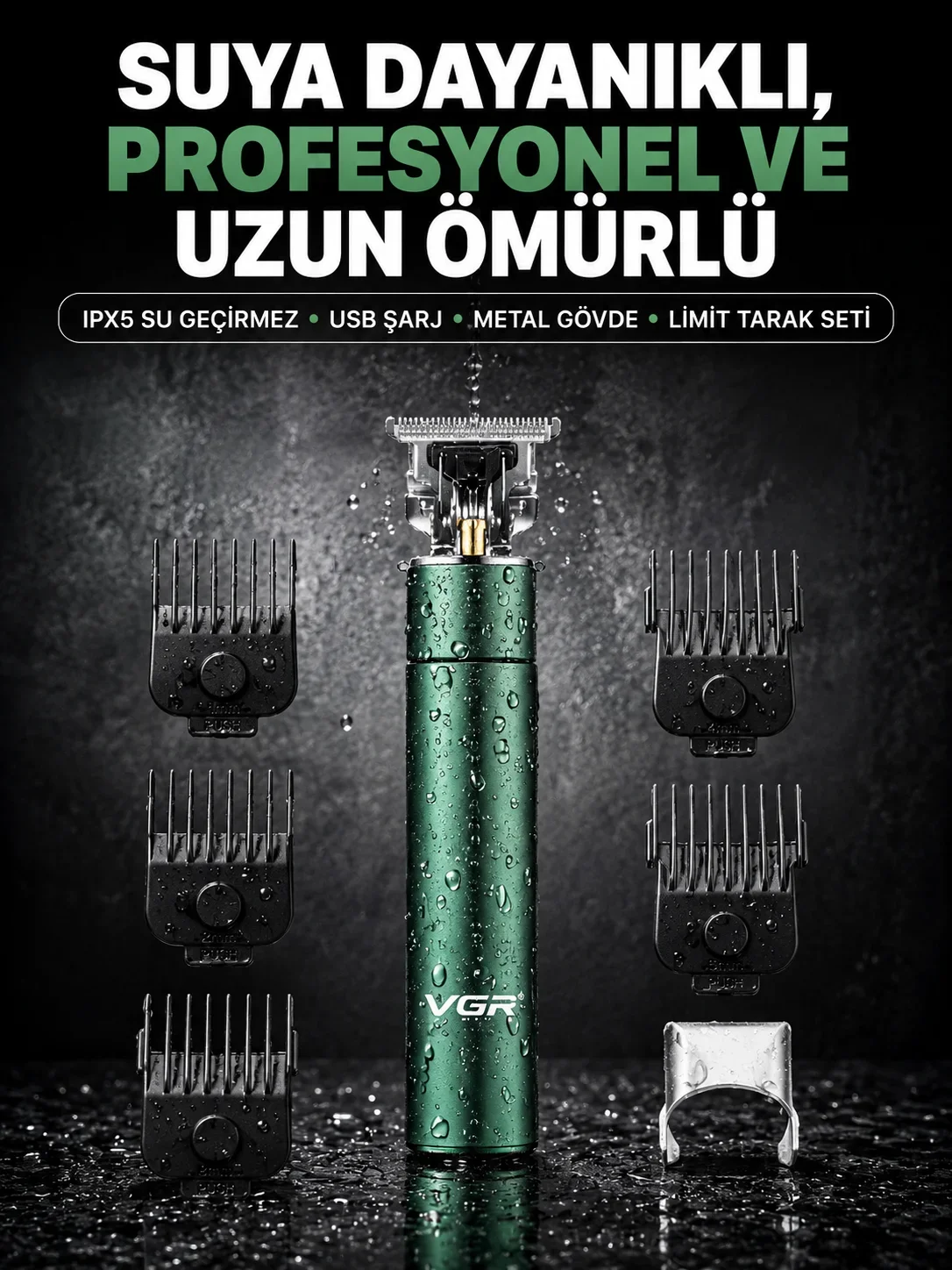 4 Lit Taraklı IPX5 Su Geçirmez Saç Kesme Makinesi